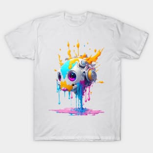 robot head dripping T-Shirt